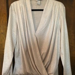 Shimmer wrap blouse